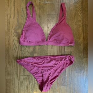 Roxy Coral Pink Bikini Bottoms with Adjustable Buckle